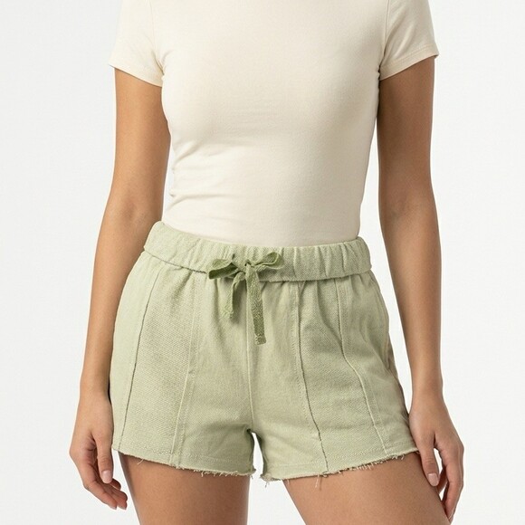 Papermoon Pants - Paper Moon Shorts Womens Size L Pistachio Lime Drawstring Pull-On NWT